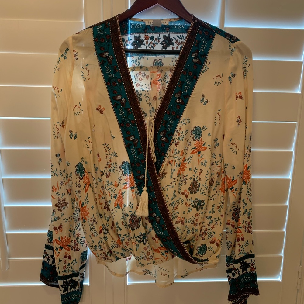 Boho faux wrap top
